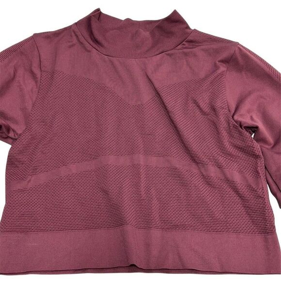 Zella Women's Purple Mock Neck Long Sleeve Crop Workout Top Size M - Picture 2 of 13